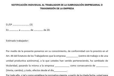 Importancia de Carta Modelo de Subrogacion de trabajadores